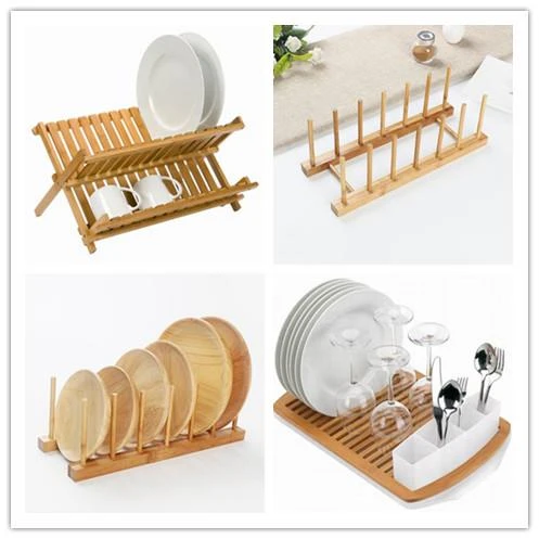 Bamboo keittiö kuivaus Rack
